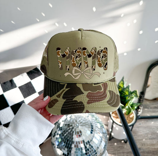 Camo MAMA Bow Trucker Hat