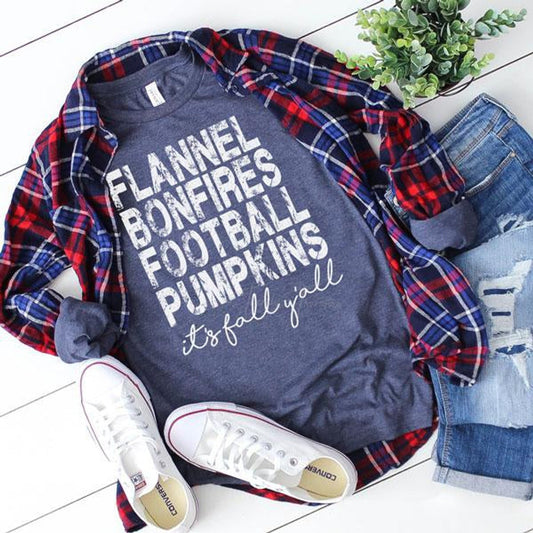 Flannels Bonfires Football Pumpkins
